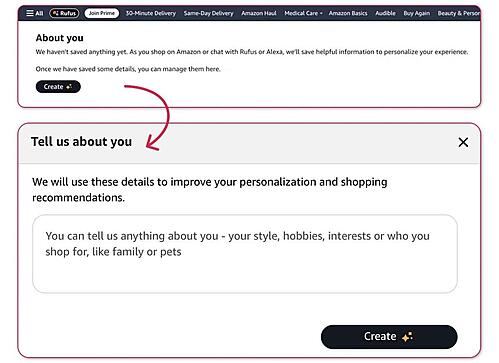 Amazon Tell Us About You